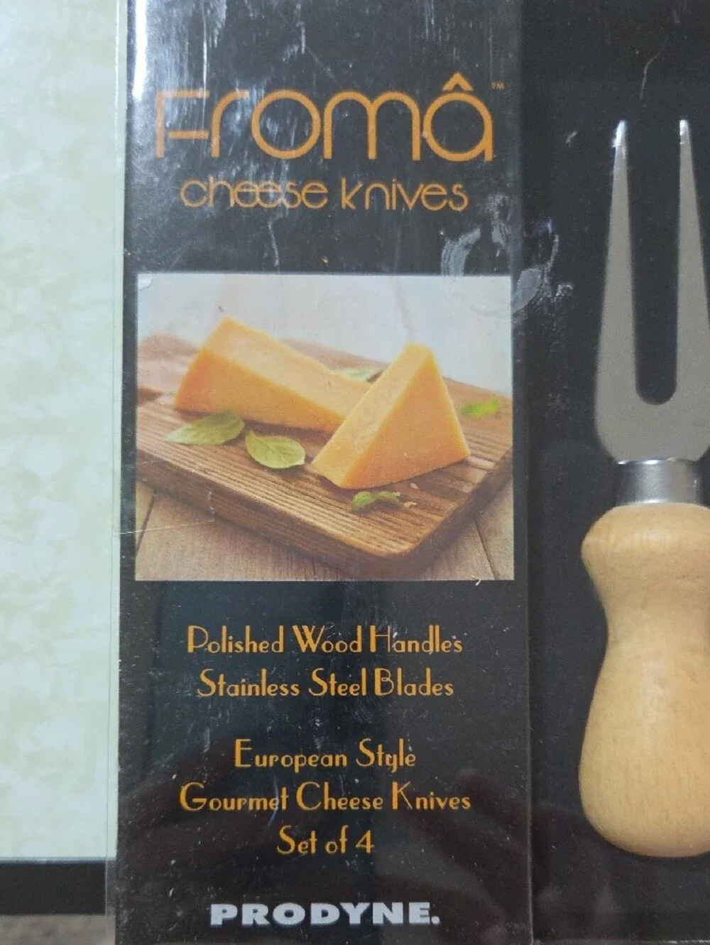Froma Cheese Knives Set with Wood Handles - Natural Wood and Silver